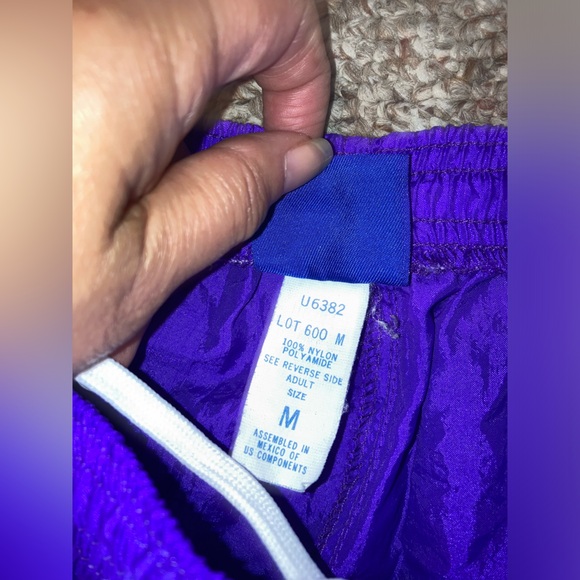 Umbro Retro Windbreaker Track Parachute Pants Athletic Joggers Vintage M Purple - Picture 7 of 12